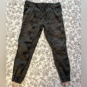 split Black Tie-Dye Jogger Pants